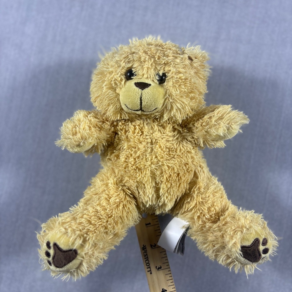 The Bear Factory Plush Toy Unisex 8" Tan Teddy Bear Shaggy Fur Paw Prints